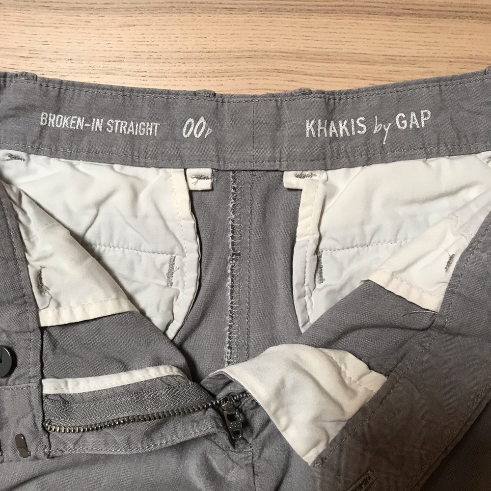 Gap Broken-in Straight Chambray in Gun Powder-00Petite - Picture 5 of 8